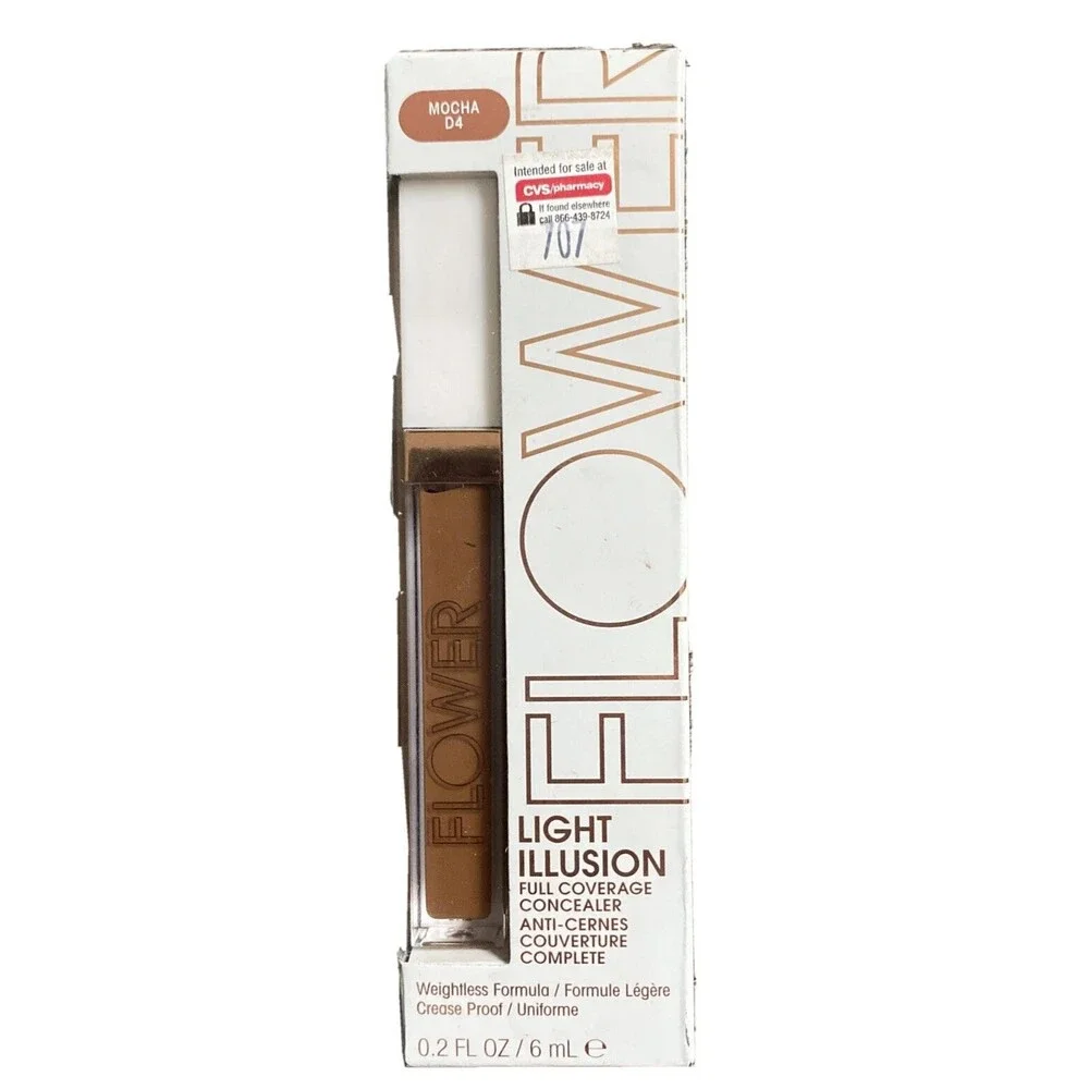 Flower Beauty Light Illusion Full Coverage Concealer Mocha (D4) Weightless New